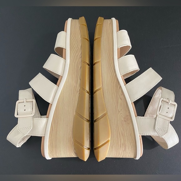 Sorel Joanie lll Platform Wedge Sandals 90s Neutral Off White Leather Chunky - Picture 11 of 17